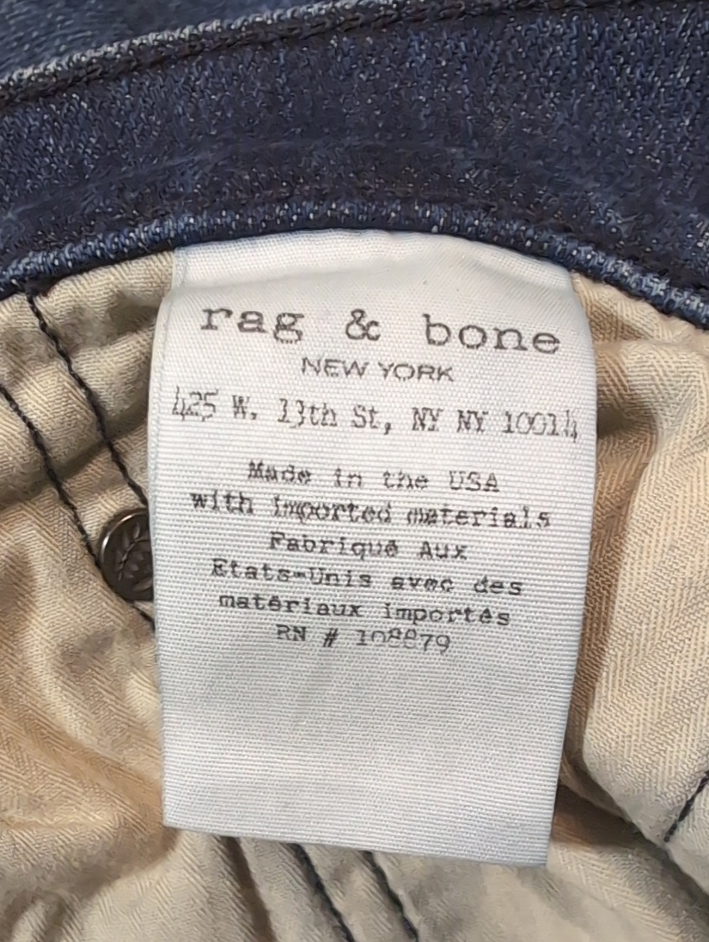 Rag & Bone Men's Slim Jeans Fit 2 Clean Vintage - Picture 4 of 7